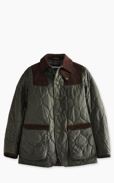 Barbour x To Ki To Driving Quilted Waxed Jacket Archive Olive