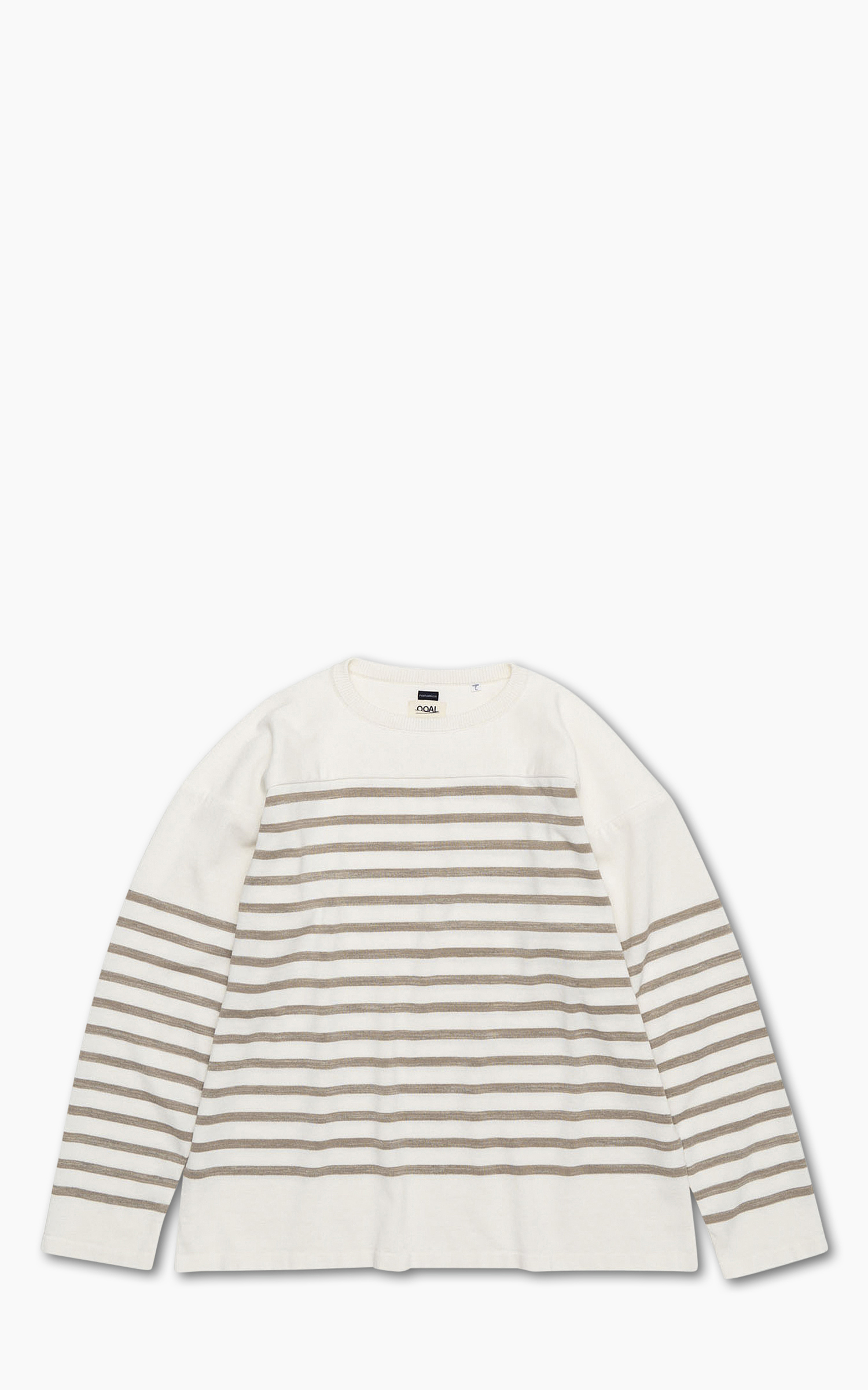 Nanamica Paper Knit Stripe Crew Beige