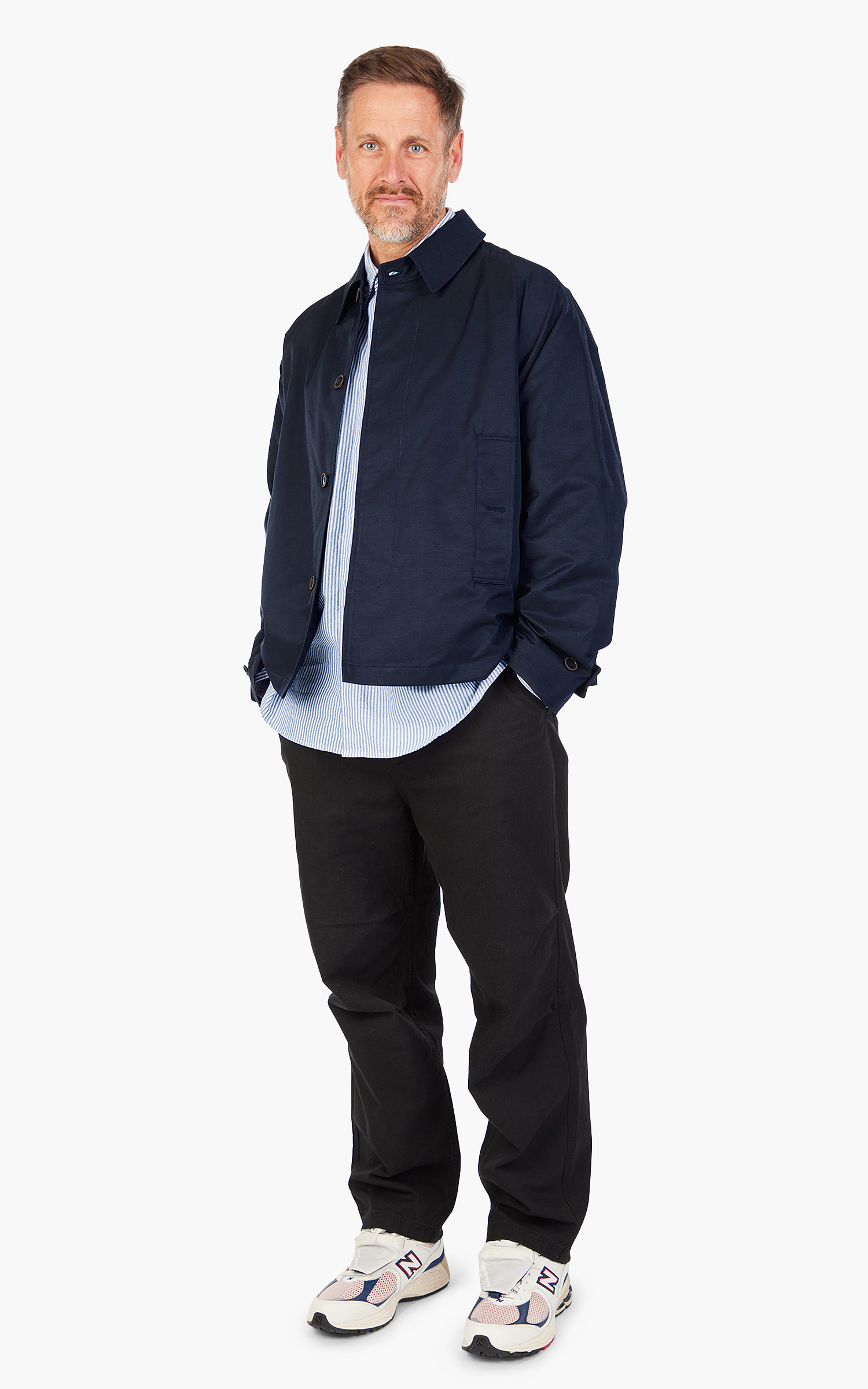 FrizmWORKS Solar Twill Balmacaan Half Jacket Navy | Cultizm