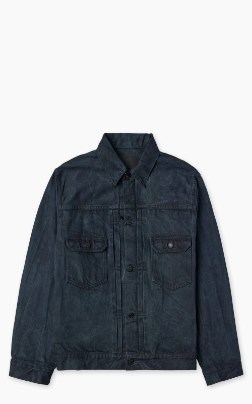 Momotaro Jeans MXGJ1002 Mud & Natural Indigo Dyed Type 2 Denim Jacket Natural Indigo