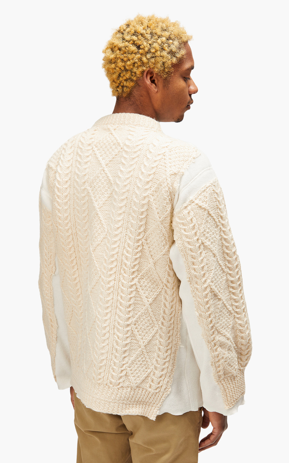 Needles Rebuild by Needles Fisherman Sweater Covered Off White Small |  Cultizm