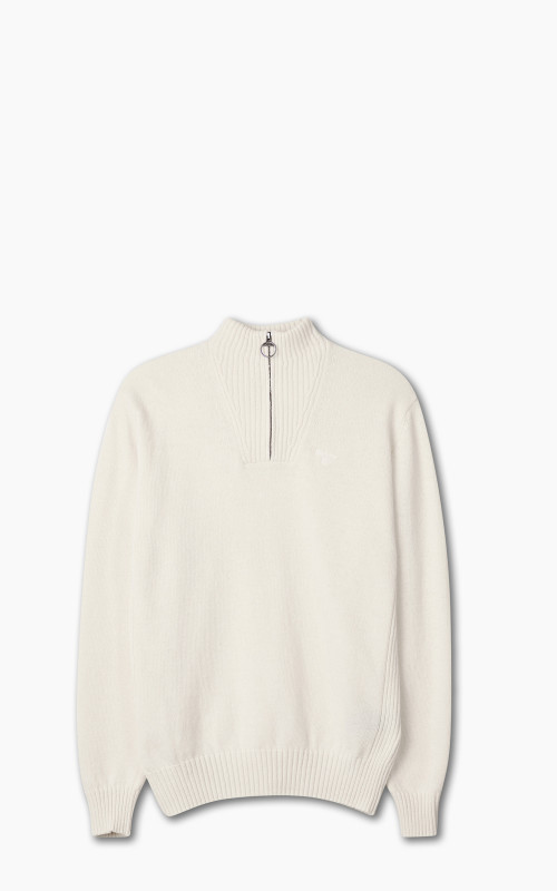 Barbour Essential Lambswool Half Zip Sweater Whisper White