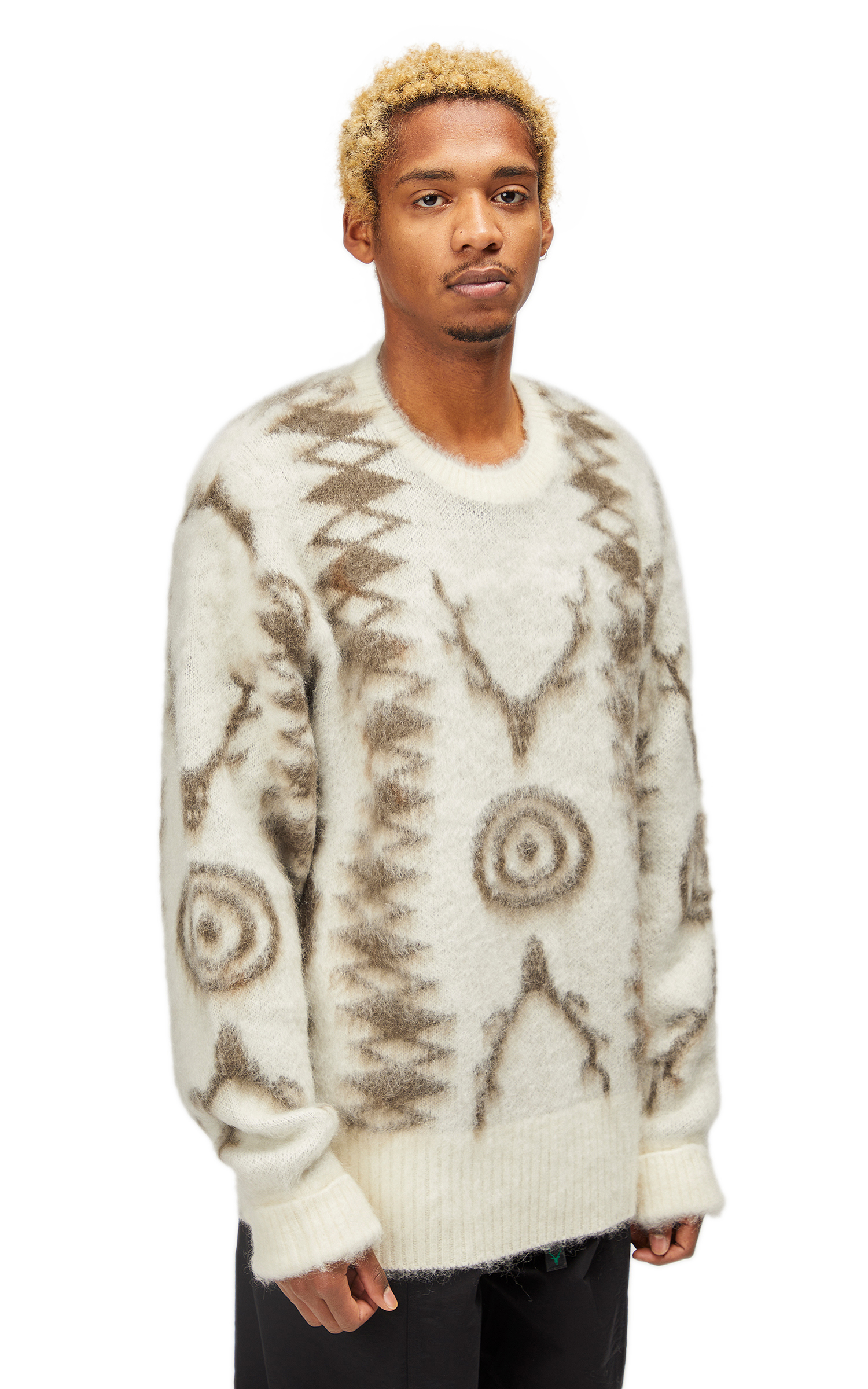 South2 West8 Loose Fit Mohair Sweater Native A-Off White | Cultizm