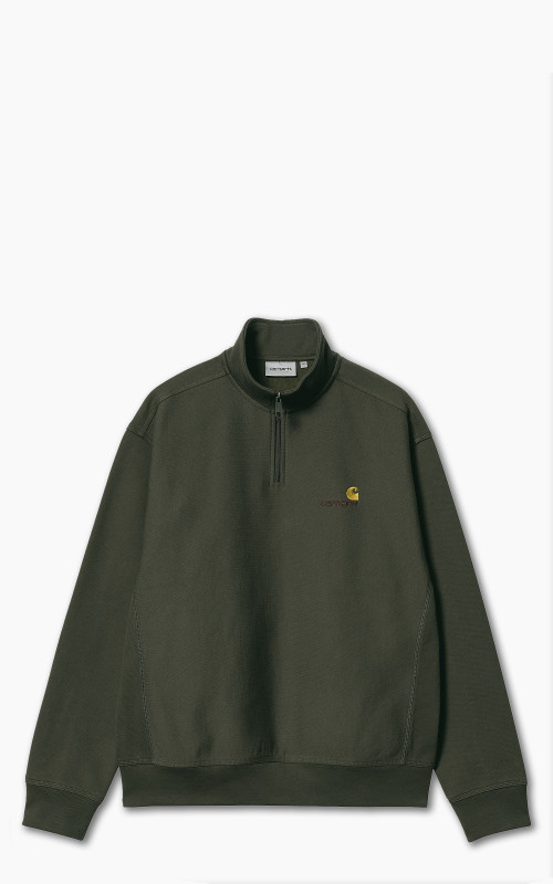 Carhartt WIP Half Zip American Script Sweatshirt Plant