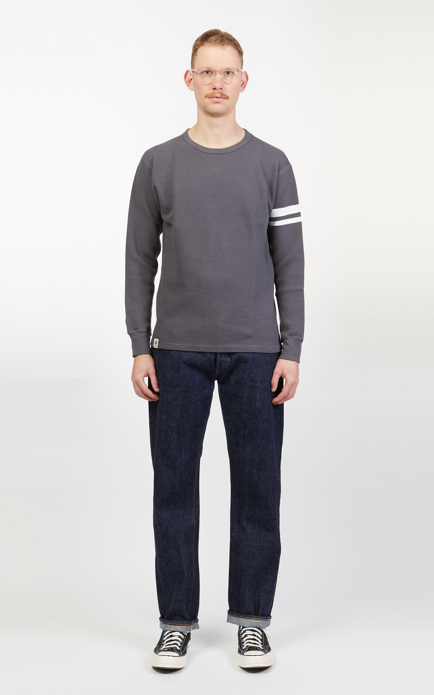 Momotaro Jeans 07-079 Thermal T-Shirt Longsleeve Grey | Cultizm