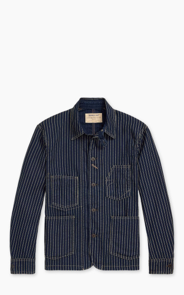 RRL Indigo Dot-Stripe Twill Engineer Coat Indigo Rinse