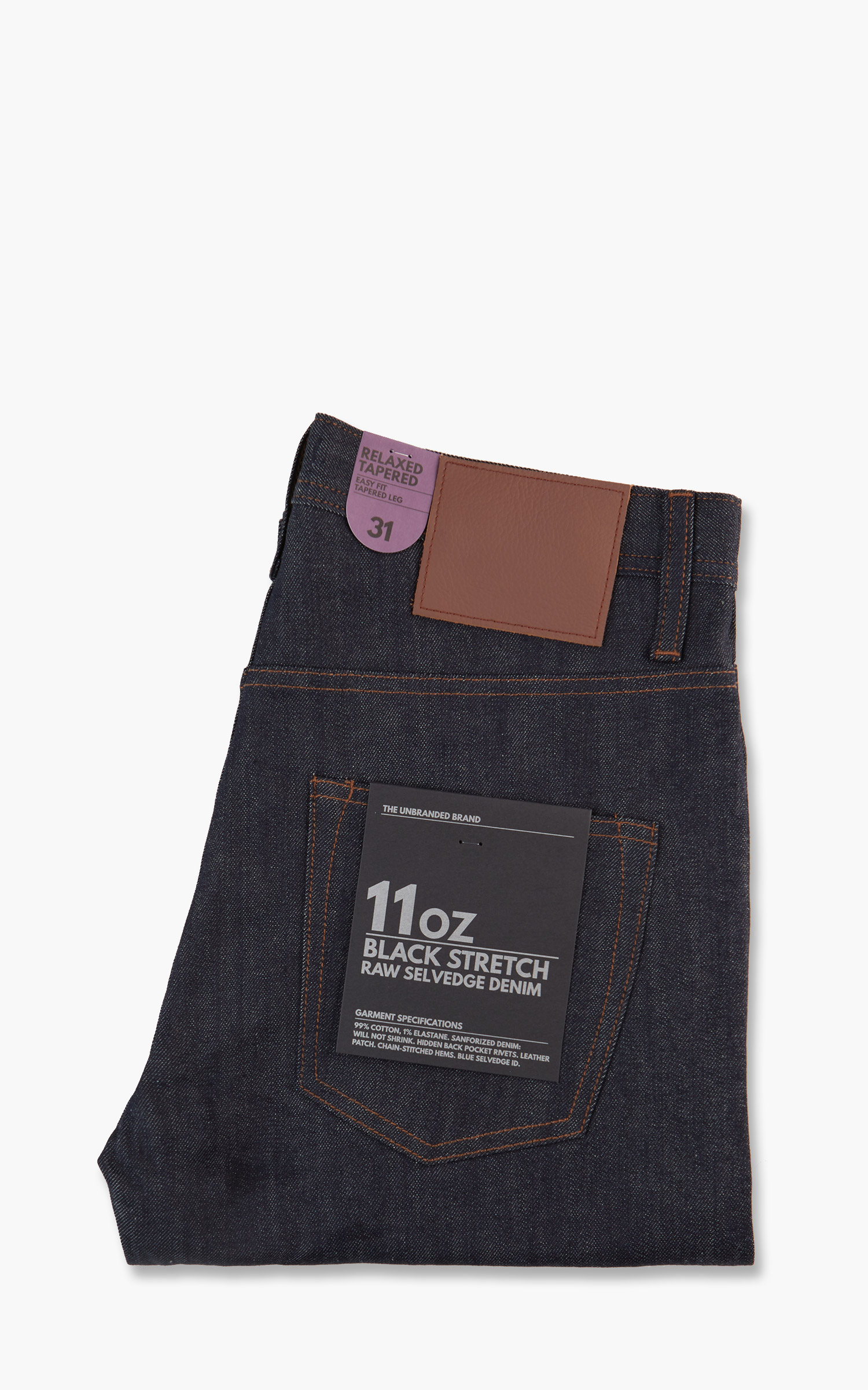 The Unbranded Brand UB622 Relaxed Tapered Fit Stretch Selvedge Indigo 11oz