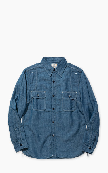 Pherrow’s 770WS Chambray Work Shirt Blue