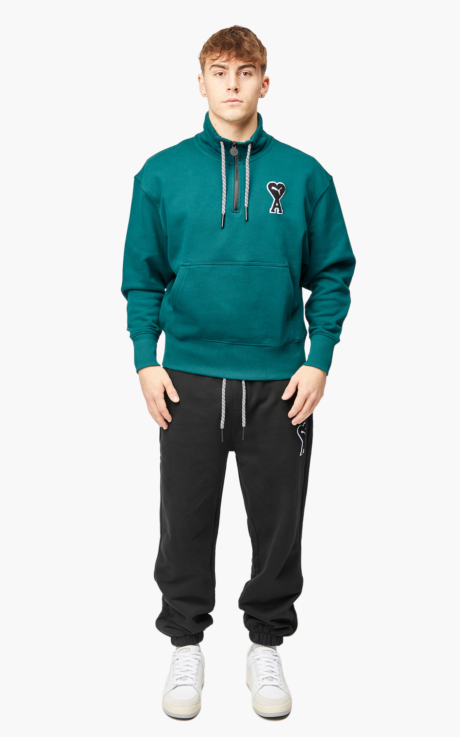 Puma x AMI Half-Zip Sweatshirt Varsity Green | Cultizm