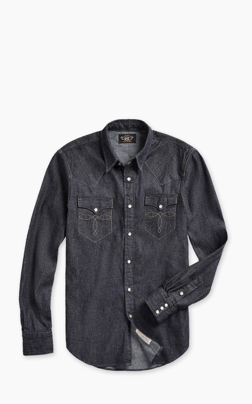 RRL Buffalo Western Shirt Denim Indigo Rinse