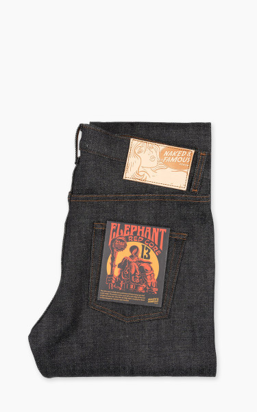 Naked &amp; Famous Denim Easy Guy Elephant 13 Red Core 21oz