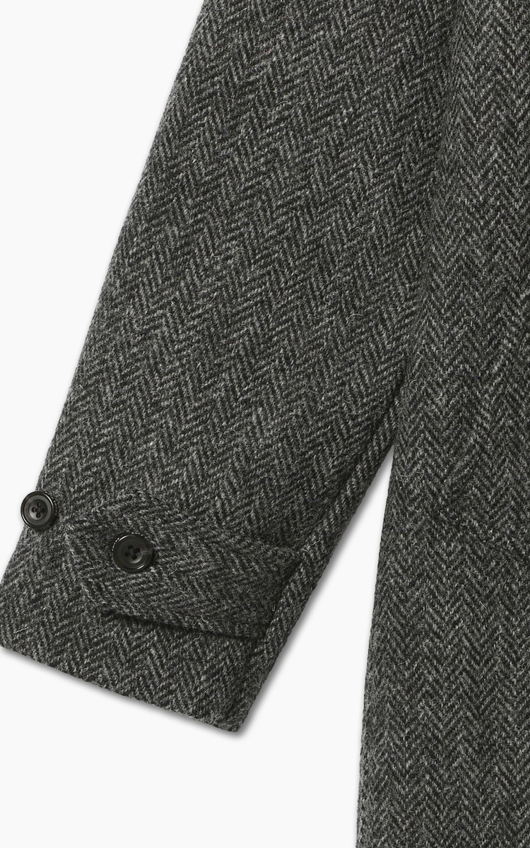 Beams Plus Harris Tweed Baru Color Coat Grey Herringbone | Cultizm