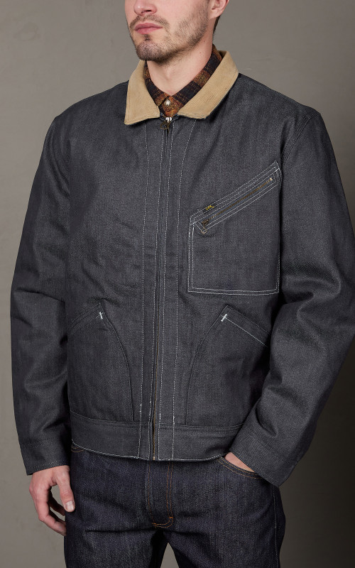 Lee 101 91B Zip Jacket Dry Indigo 11.5oz | Cultizm