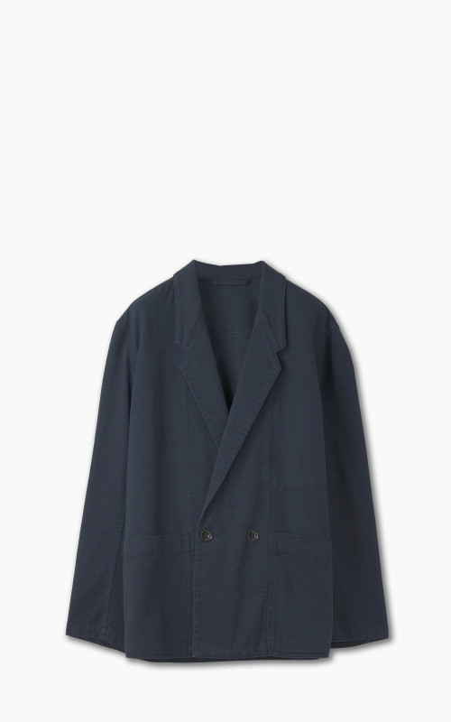 Lemaire Workwear Blazer Garment Dyed Denim Midnight Blue