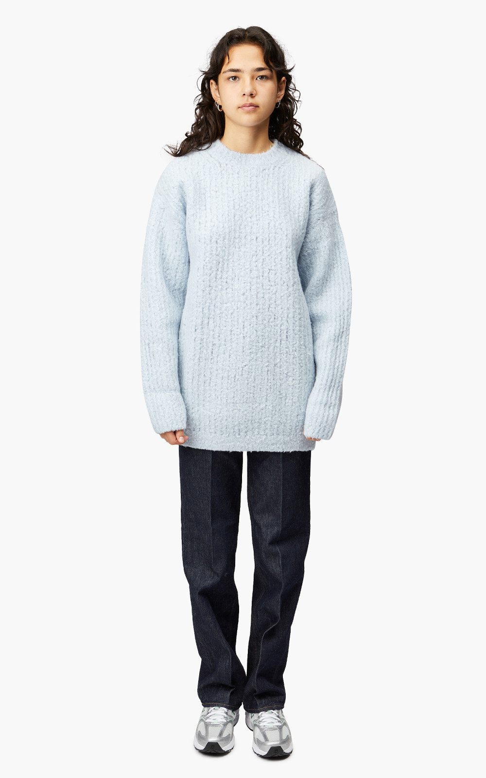 Auralee W Milled Wool Moal Knit Big P/O Light Blue | Cultizm