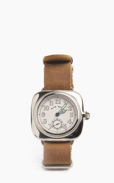 M.R.M.W. Cushion Military Watch Leather Strap White