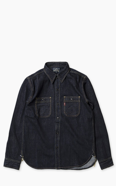 Studio D&#039;Artisan D5335 14oz Selvedge Denim Work Shirt One Wash Indigo