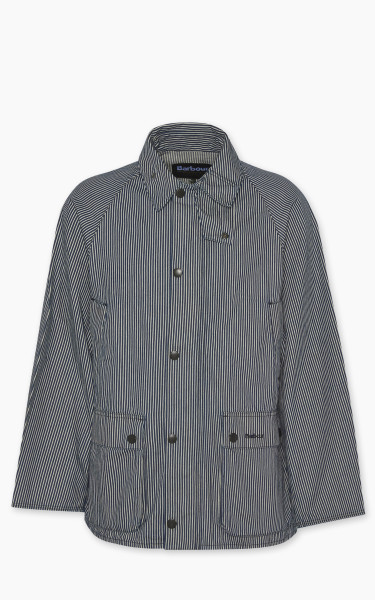 Barbour Striped Oversized Bedale Casual Jacket Indigo Stripe