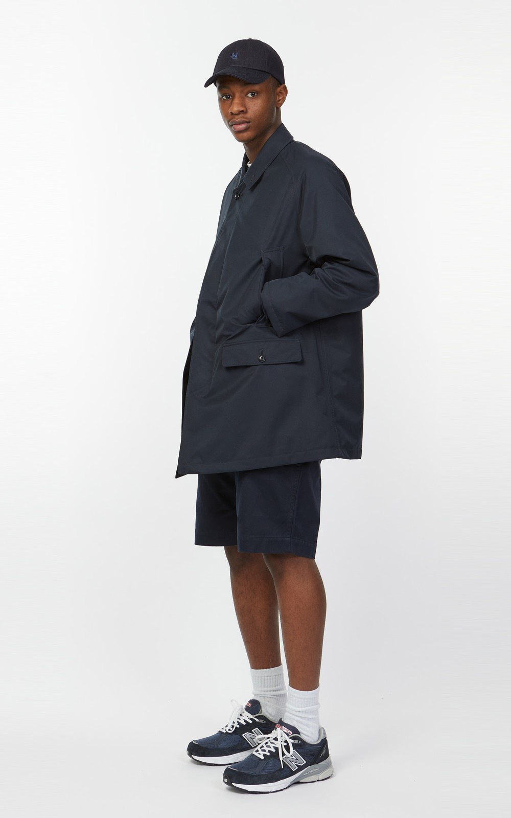 Nanamica 2L GORE-TEX Short Soutien Collar Coat Navy | Cultizm