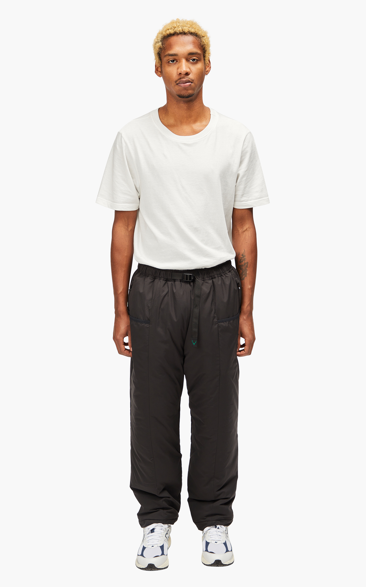 South2 West8 Insulator Belted Pant Poly Peach Skin Black | Cultizm