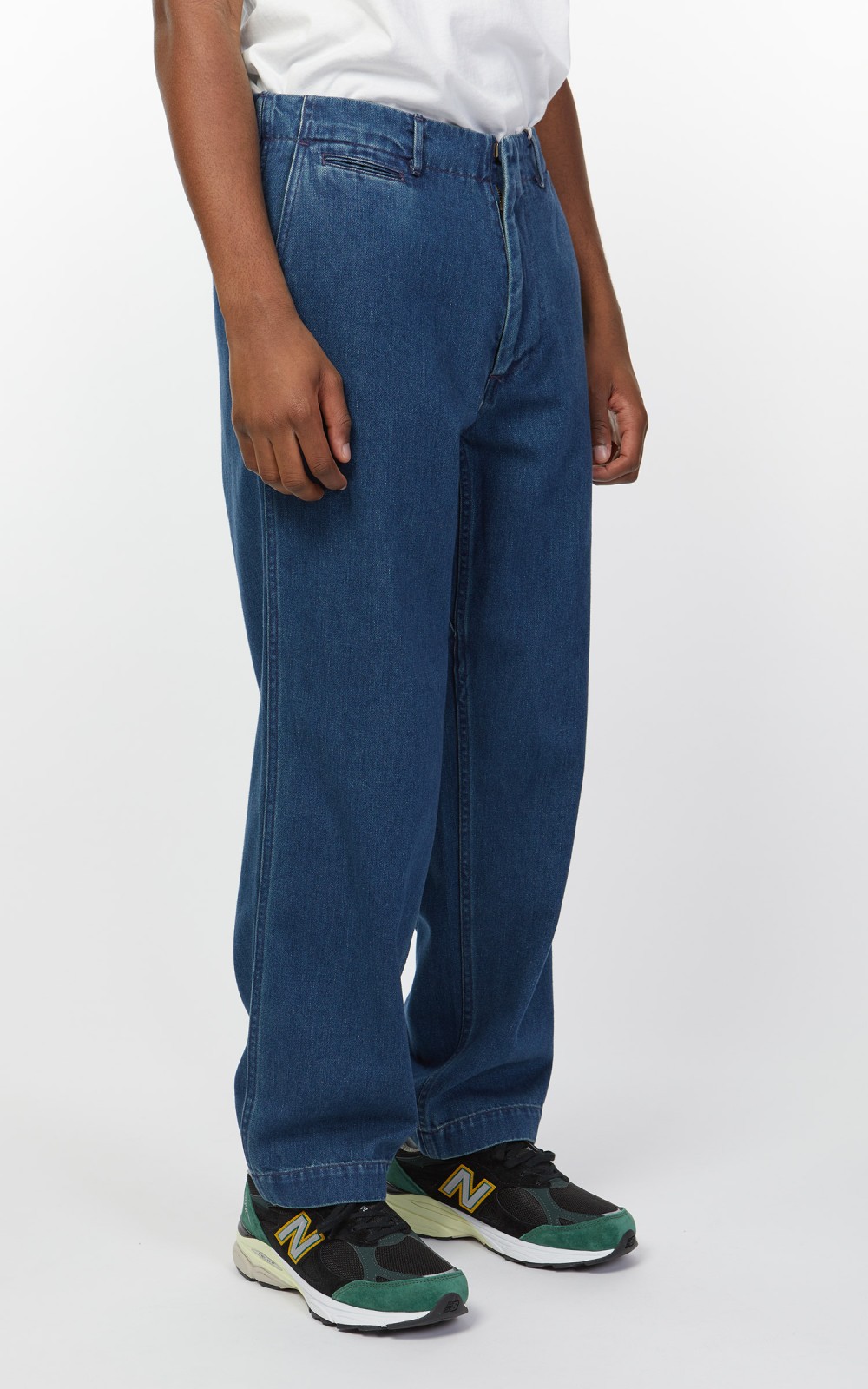 Nanamica Denim Wide Pants Indigo Bleach | Cultizm