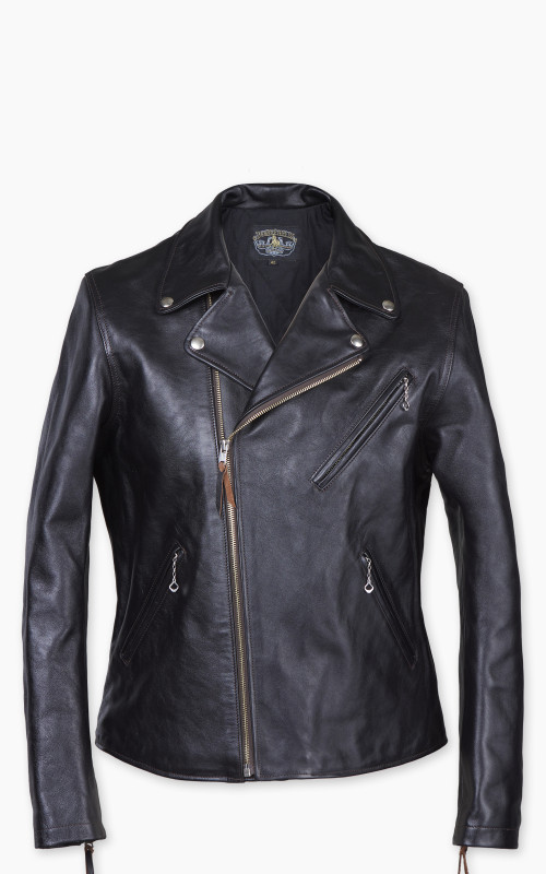 Double Helix Deviant Horsehide Leather Rider Jacket Black