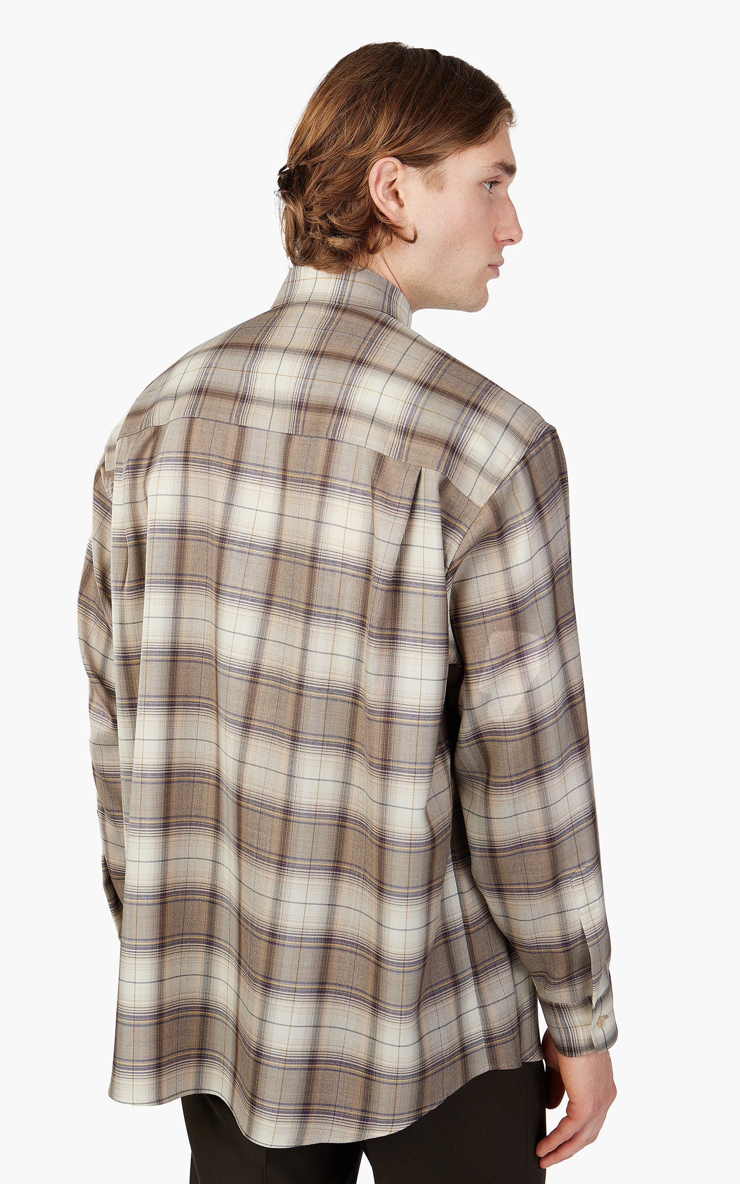 AURALEE SUPER LIGHT WOOL CHECK SHIRT