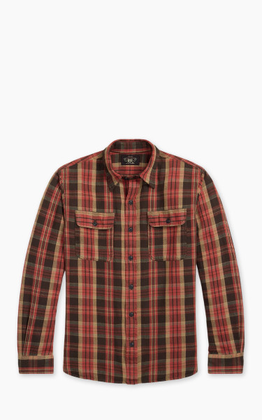 RRL Plaid Twill Workshirt Red/Black Multi