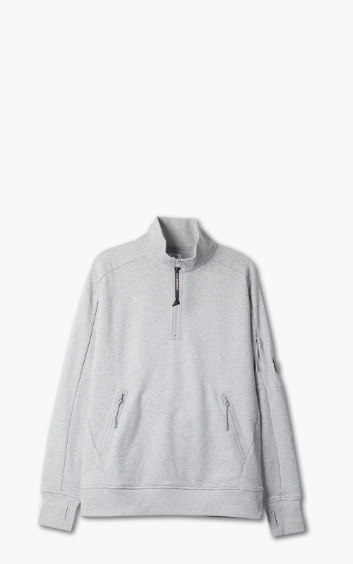 C.P. Company Diagonal Raised Fleece Half Zip Jumper Grey Melange