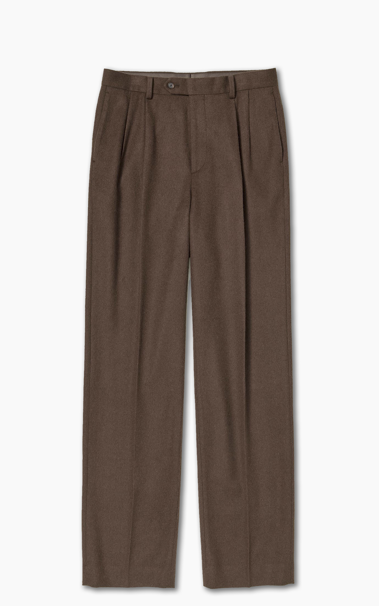 Auralee Baby Camel Flannel Slacks Dark Brown