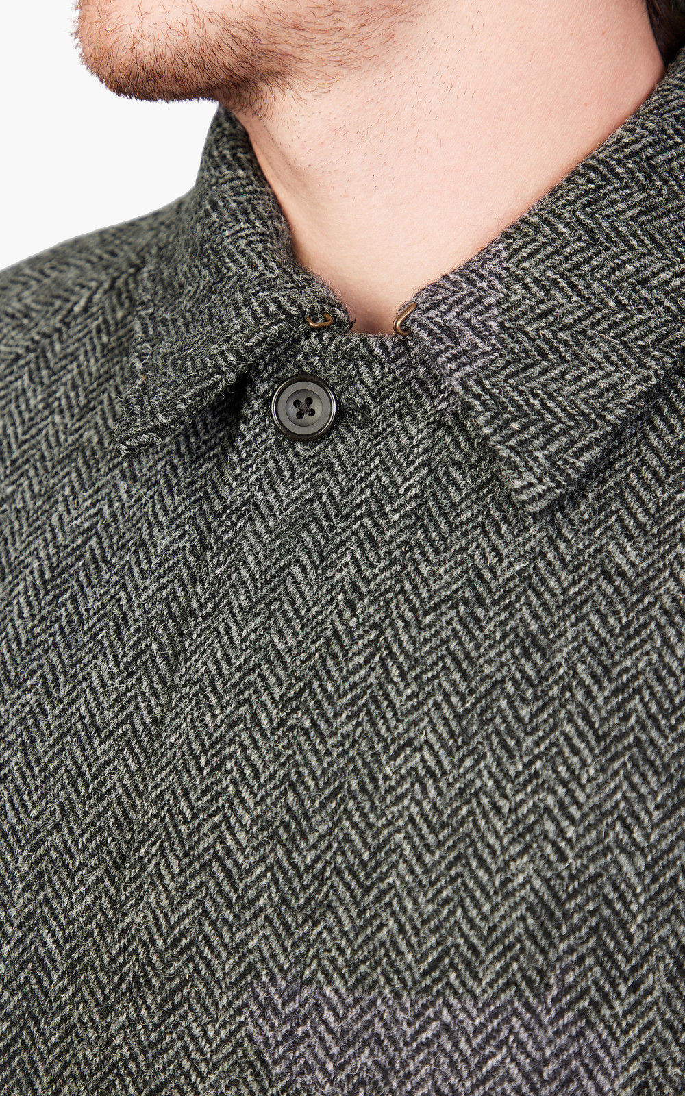 Beams Plus Harris Tweed Baru Color Coat Grey Herringbone | Cultizm