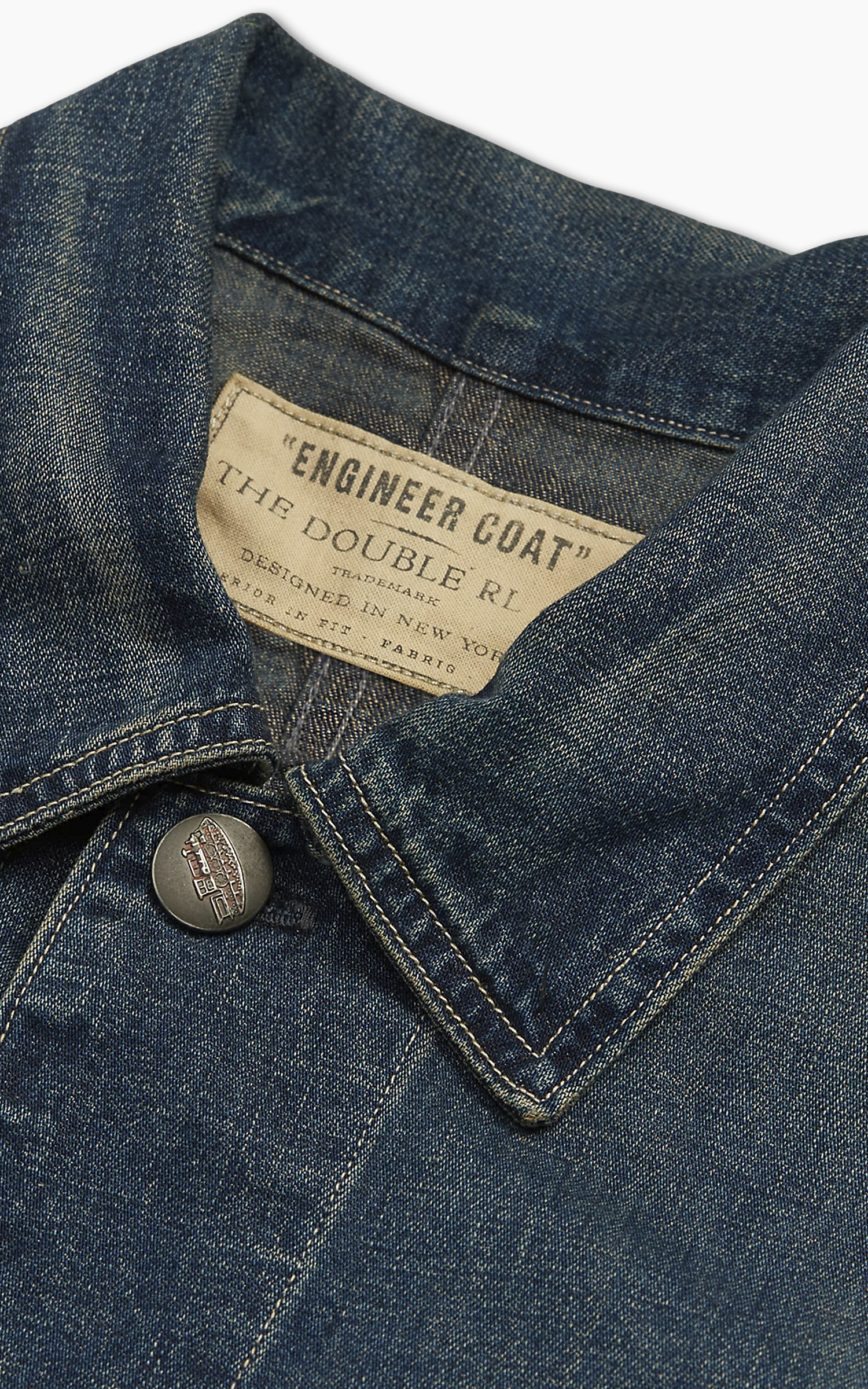 RRL Engineer Denim Jacket Cotton-Linen Torrington Wash | Cultizm