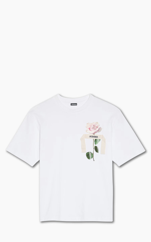 Jacquemus Le T-Shirt Rose Logo Rose White