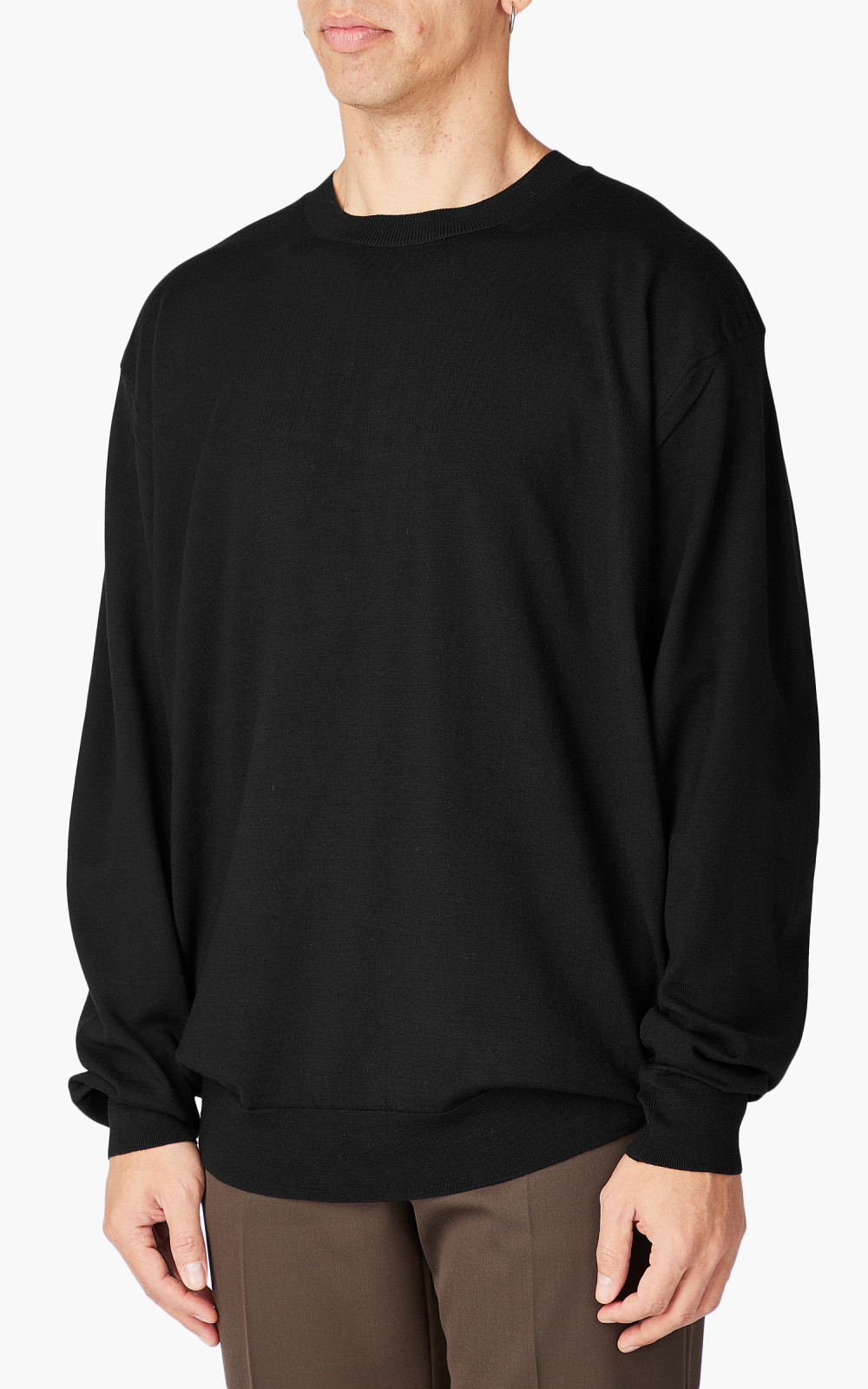 Auralee Super High Gauge Wool Knit Pullover Black | Cultizm