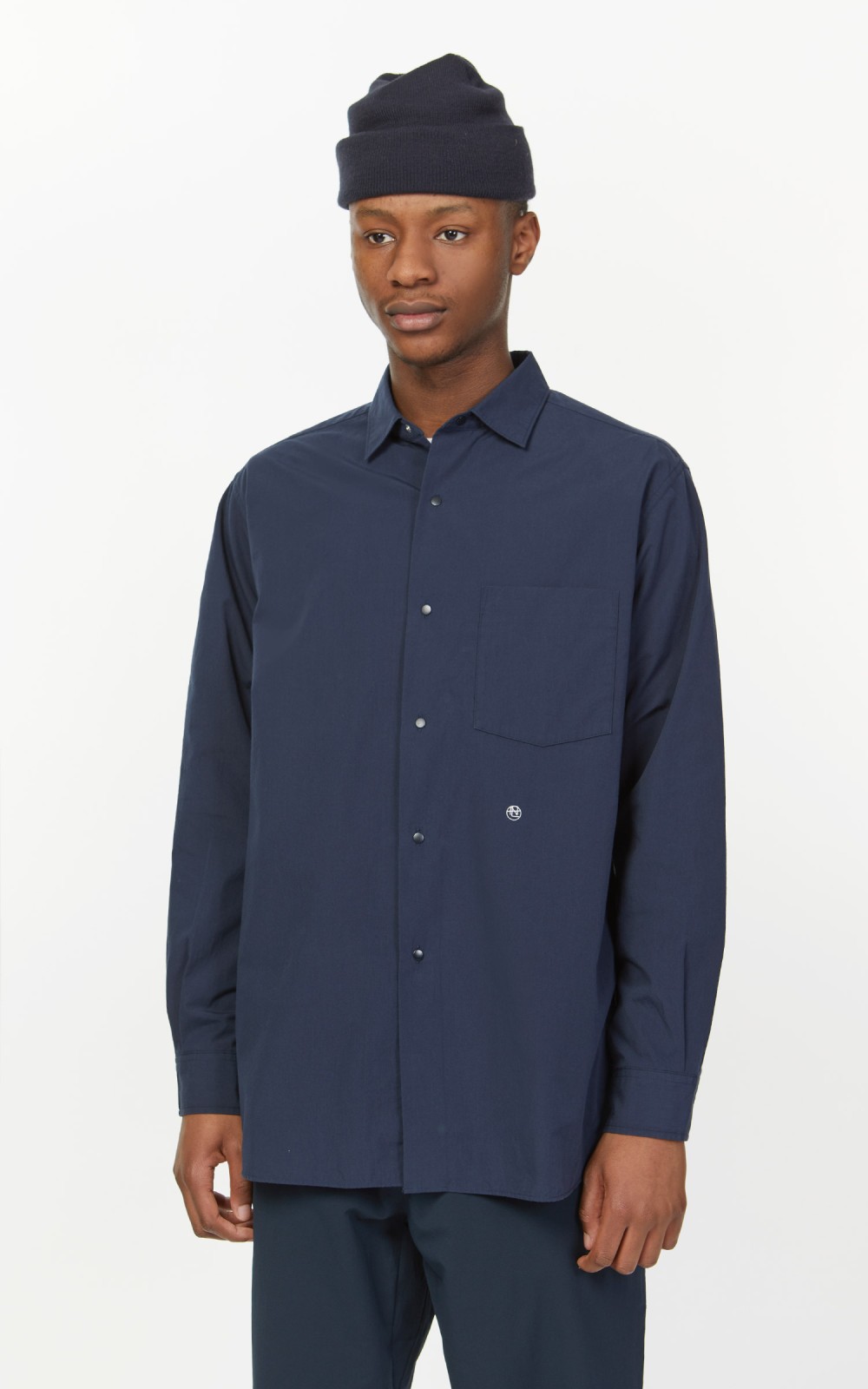 Nanamica Regular Collar Wind Shirt Dark Navy | Cultizm