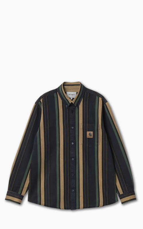 Carhartt WIP L/S Dorado Stripe Shirt Dark Navy/Moon | Cultizm