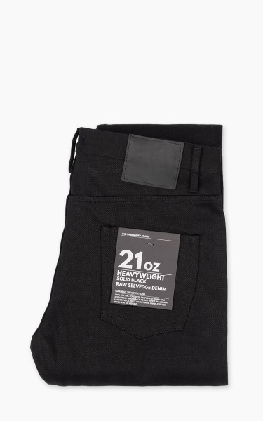 The Unbranded Brand UB642 Relaxed Fit Heavyweight Solid Black Selvedge 21oz