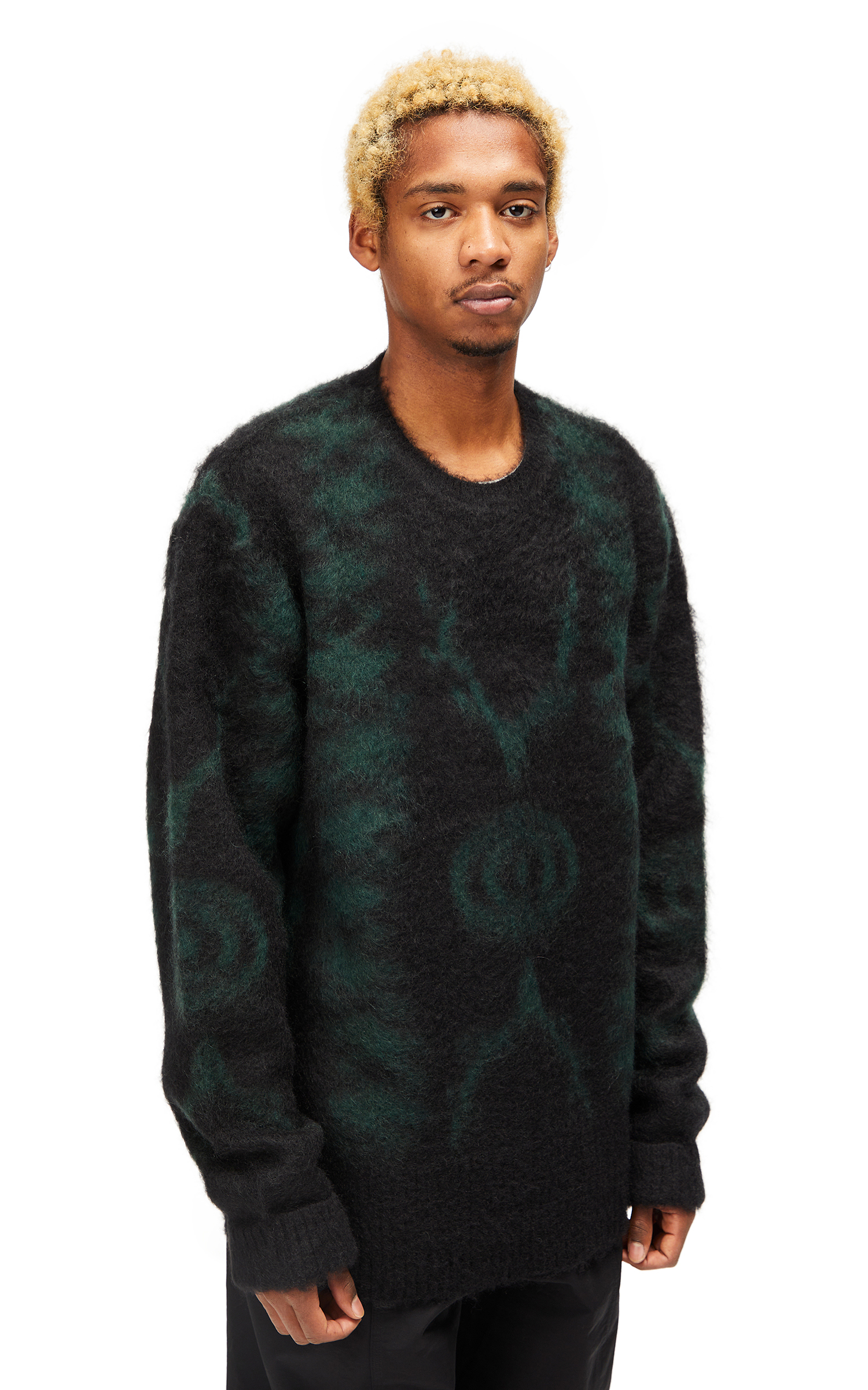 South2 West8 Loose Fit Mohair Sweater Native B-Black | Cultizm