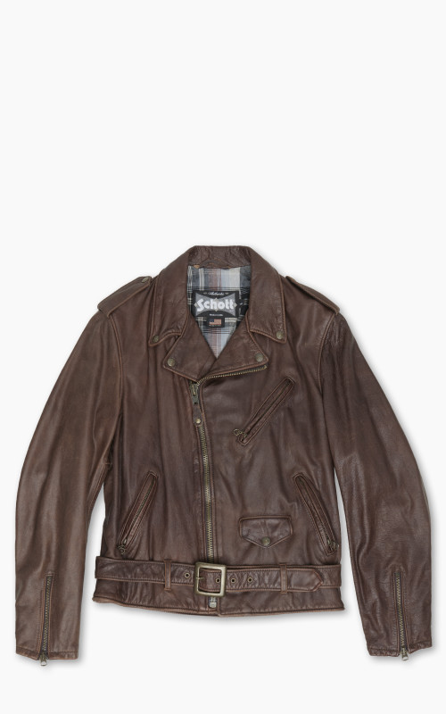 Schott NYC 626VN Vintaged Cowhide Perfecto Leather Jacket Brown