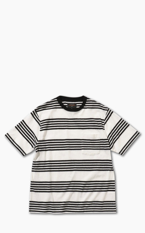 Beams Plus Stripe Pocket T-Shirt Off White