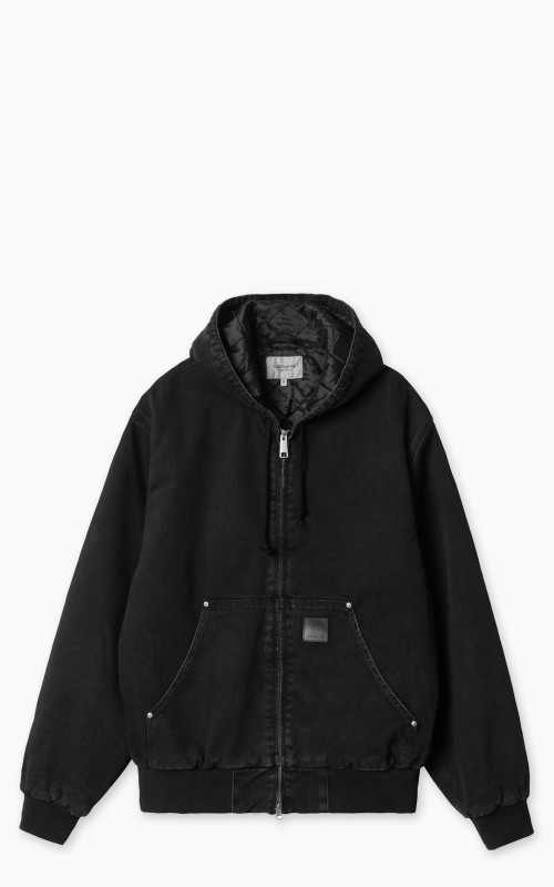 Carhartt WIP OG Active Rivet Jacket Maitland Denim Lined Stone Washed Black