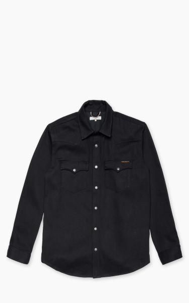 Nudie Jeans George Selvage Denim Shirt Black