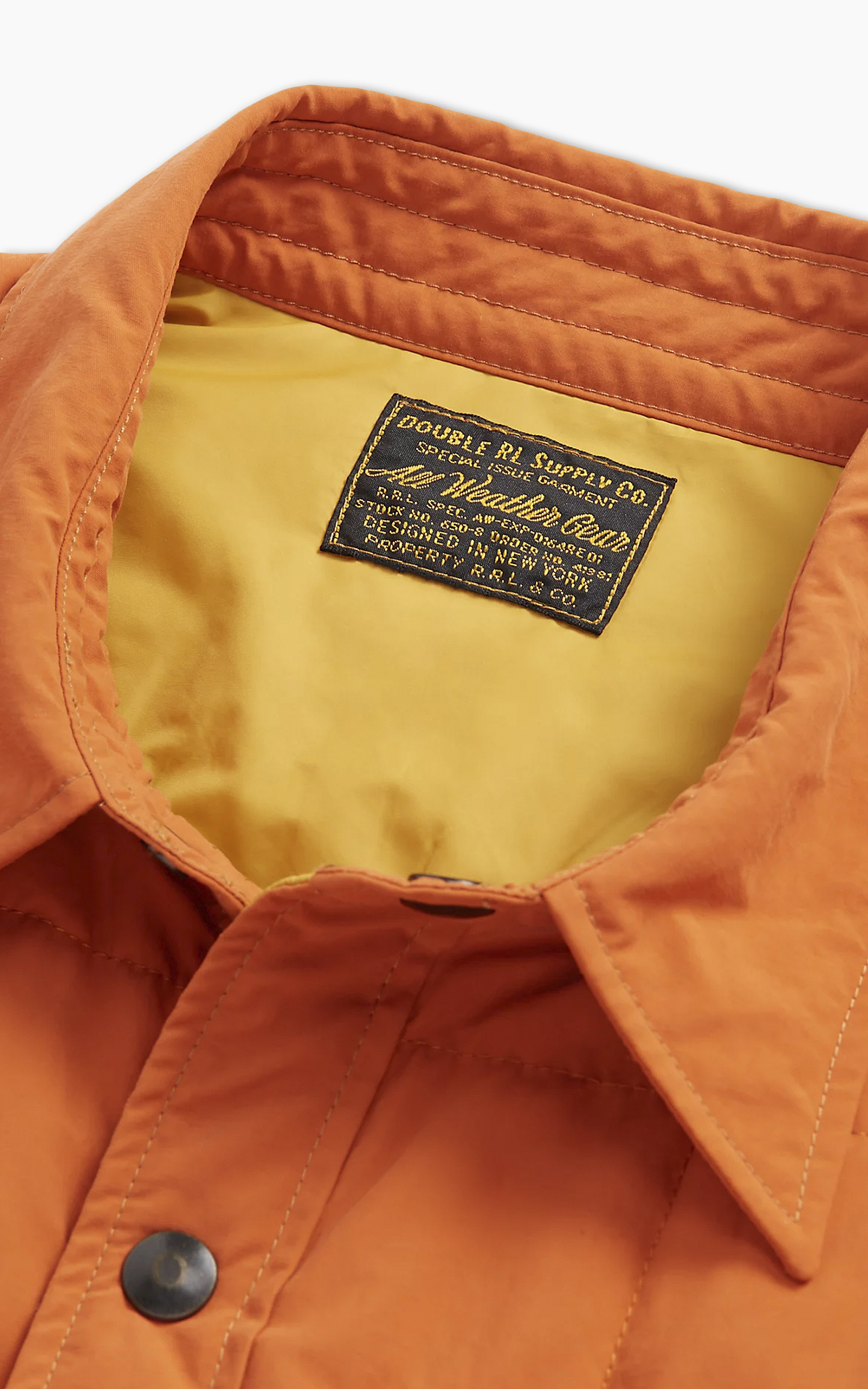 RRL Quilted Shirt Jacket Orange | Cultizm