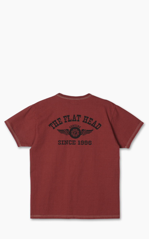 The Flat Head FN-THC-202 Flying Wheel T-Shirt Light Red/Black