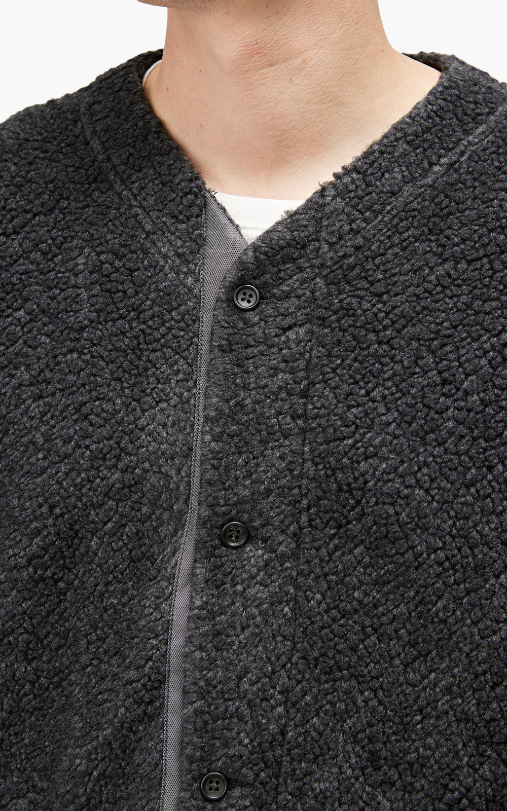 Engineered Garments Knit Cardigan Wool Poly Shaggy Knit Charcoal Cultizm