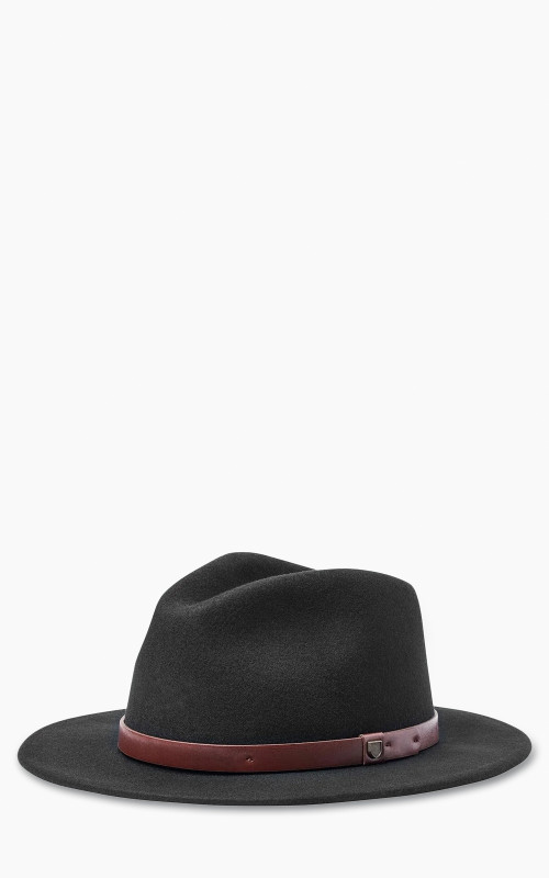 Brixton Messer Fedora Wool Felt Hat Black