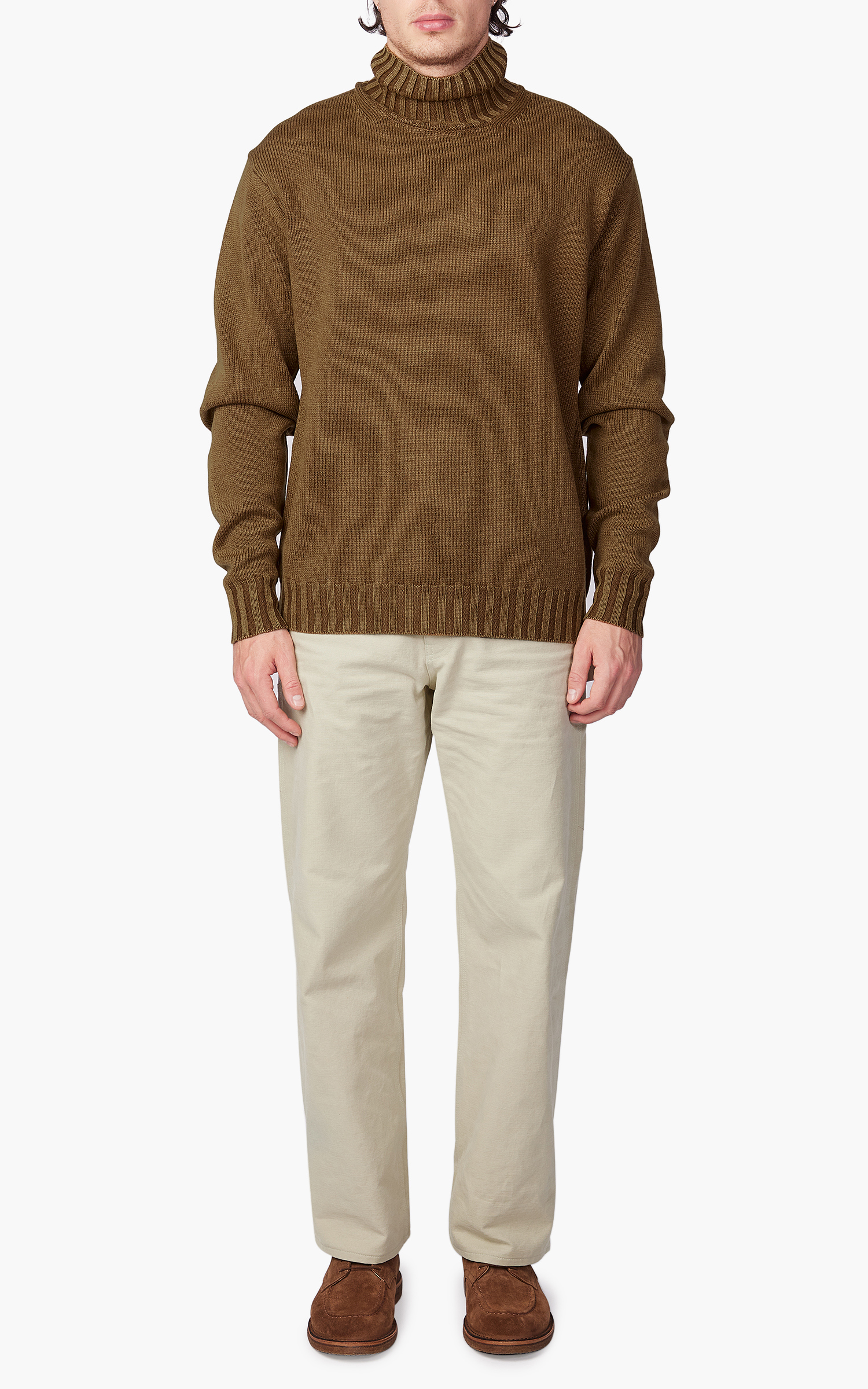Auralee Washed French Merino Knit Turtle Brown | Cultizm