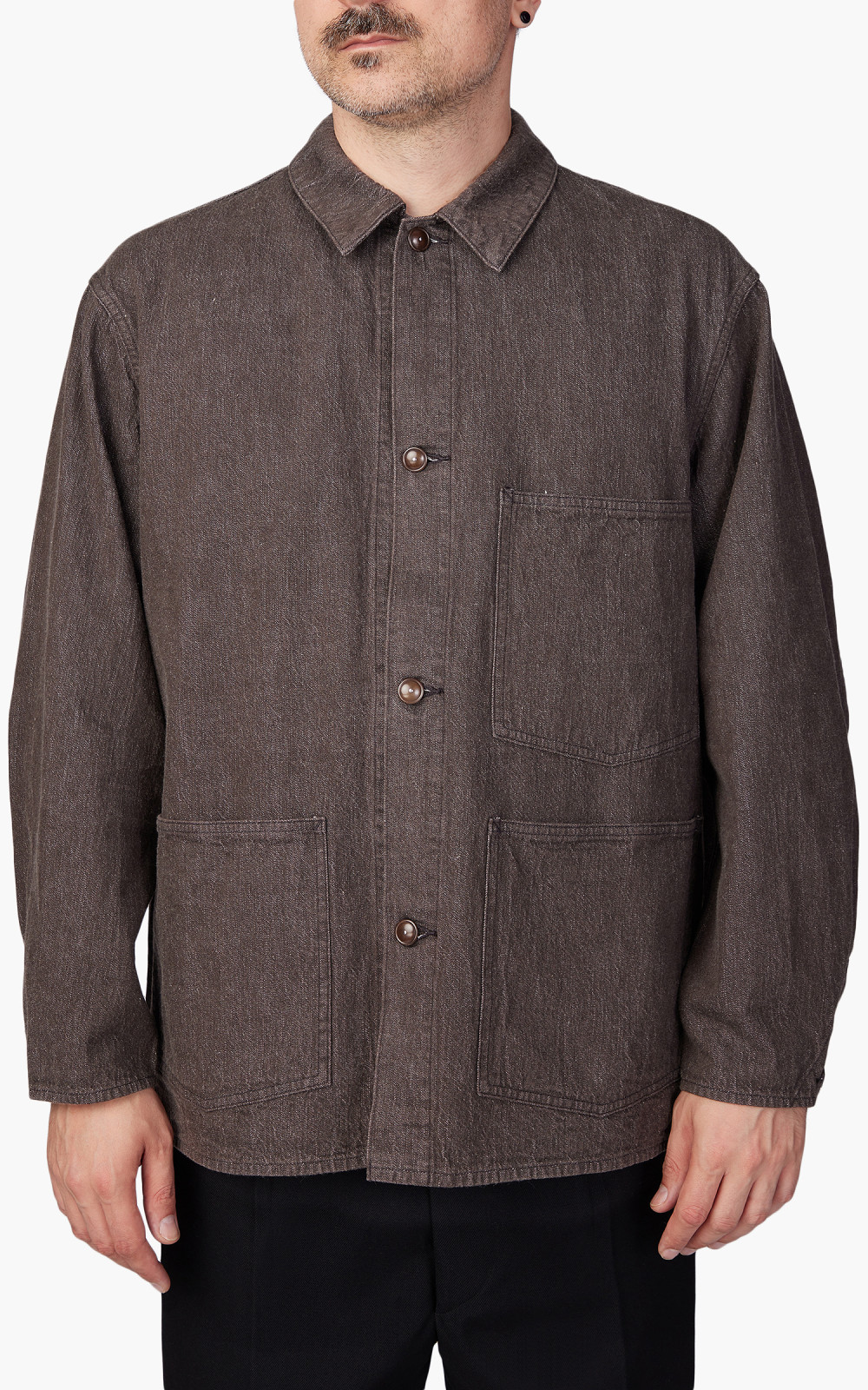 Kaptain Sunshine Coverall Jacket Denim Brown | Cultizm