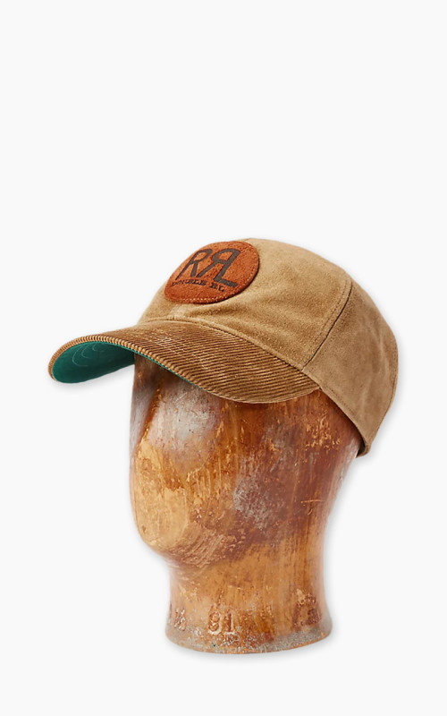 RRL Ranch Logo Suede Ball Cap Tan