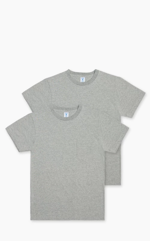 Velva Sheen Crew Neck Pocket Tee 2-Pack Heather Grey